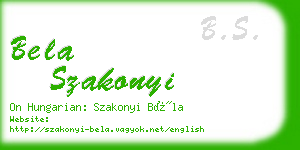 bela szakonyi business card